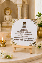 Navkar Mantra Resin Art Frame with Stand – Handcrafted Jain Decor