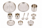Silver Plated Jain Pooja Thali Set 11 Pcs – Complete Ritual Kit